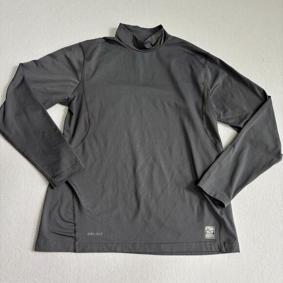 Nike Pro Combat Mock Neck Long Sleeve Mens L Training Shirt Dri Fit Activewear - Picture 1 of 9